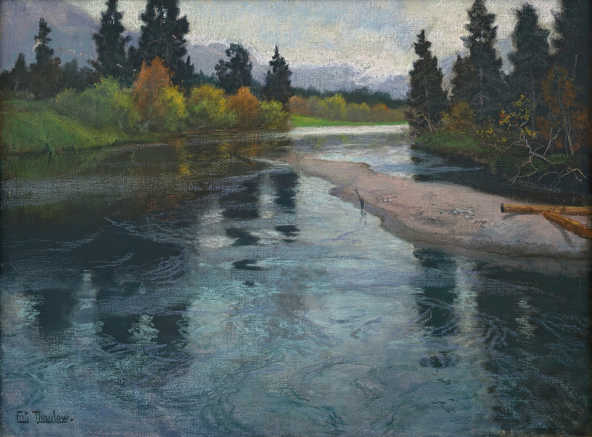 Frits Thaulow’un 1883 dolaylarında yaptığı nehir manzarası.